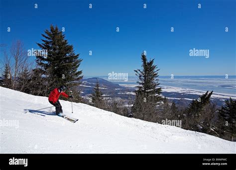 Canada, Quebec Province, Famous Mont-Sainte-Anne ski resort, skier Stock Photo - Alamy