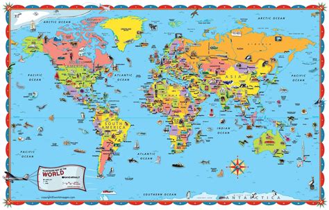 Large World Map Poster in Vintage, Authagraph & Printable