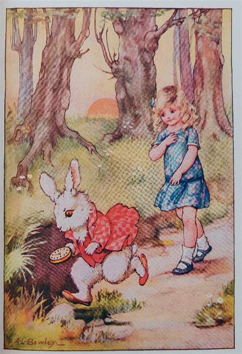 Alice following the White Rabbit to Wonderland – Alice in Wonderland book collection blog