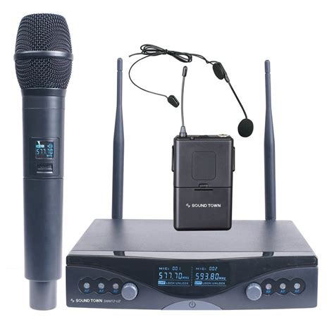 Sound Town Professional Dual-Channel UHF Wireless Microphone System ...