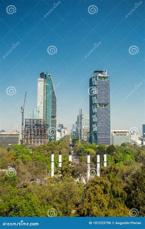 Mexico City skyscrapers editorial photo. Image of leaf - 101223796