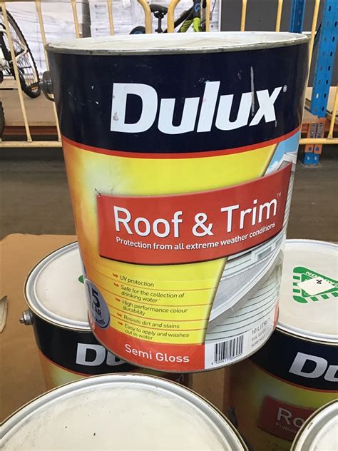 Dulux Exterior Roof and Trim -Semi Gloss - Surfmist Colour Paint, 10 Litre Can -Water Based