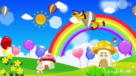 Cartoon Beautiful Rainbow Bird Background Video MP4 Template Free Download - Pikbest