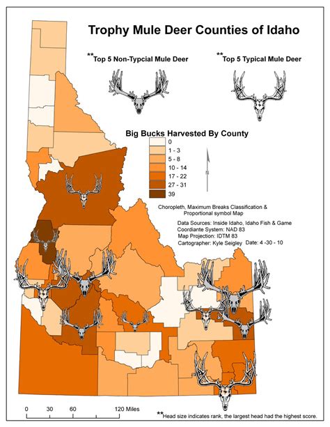 Seigley Blog: Map #1 (Trophy Mule Deer Counties of Idaho) Final Project