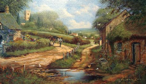 country paintings | Summer in the Country | Watercolor farm scene, Country scenes, Country paintings