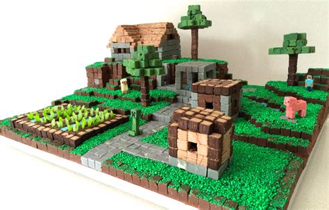 Epic Minecraft Cake Village - HowToCookThat : Cakes, Dessert ...