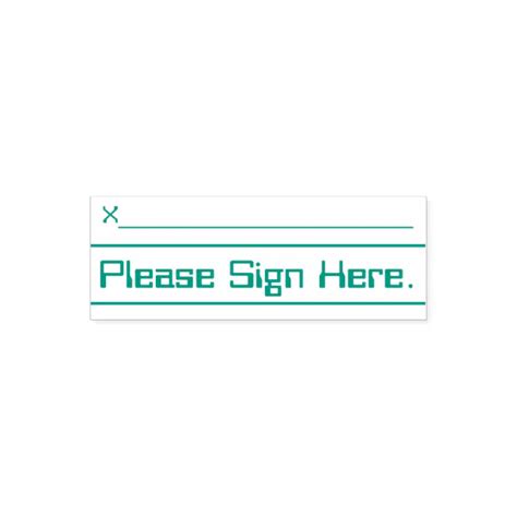 "Please Sign Here." Rubber Stamp | Zazzle