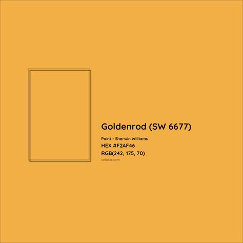 Sherwin Williams Goldenrod (SW 6677) Paint color codes, similar paints ...