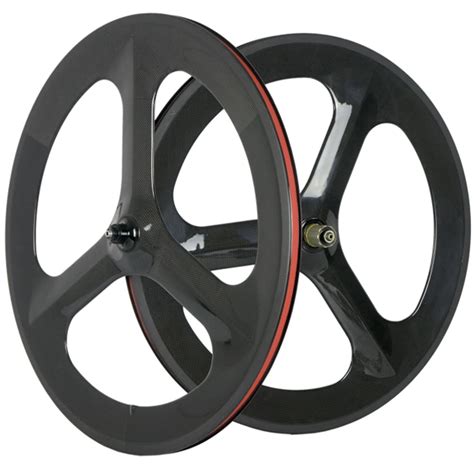 700C Road Bike Carbon Wheels 70mm Depth Clincher 3 Spoke Wheel Racing Bicycle Carbon Wheelset ...