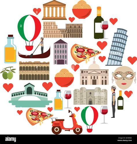 icon set. Italy culture design. Vector graphic Stock Vector Image & Art ...