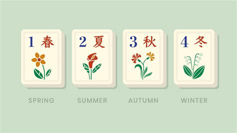 Mahjong Seasons Floral Bonus Tiles 1928471 Vector Art at Vecteezy