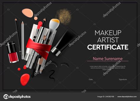 Certificate makeup artist, education, makeup school, vector illustration. Stock Vector by ...