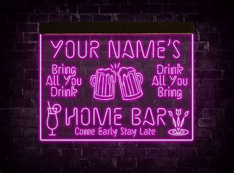 Neon Sign Custom Barpersonalized Neon Bar Signhome Bar Neon - Etsy