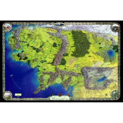 Middle Earth Map Poster 16"x24" Poster Medium Art Poster 16x24 - Walmart.com - Walmart.com