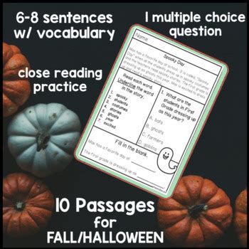 Halloween Reading Activities with Halloween Reading Comprehension Passages