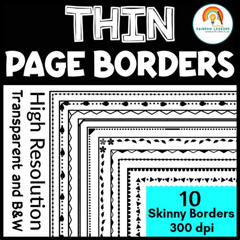 Black and White Page Borders | Skinny Border and Frame | Black and White Borders - Made By Teachers