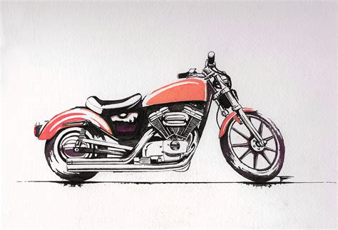 Harley-Davidson Ink drawing on Behance