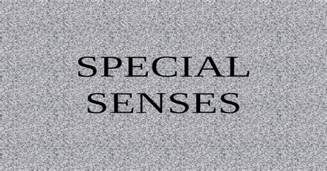 1 SPECIAL SENSES. 2 Special Senses General Senses receptors that are widely distributed ...