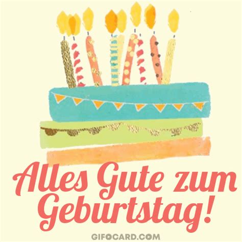 German Happy Birthday gif ecards – free download, click to send