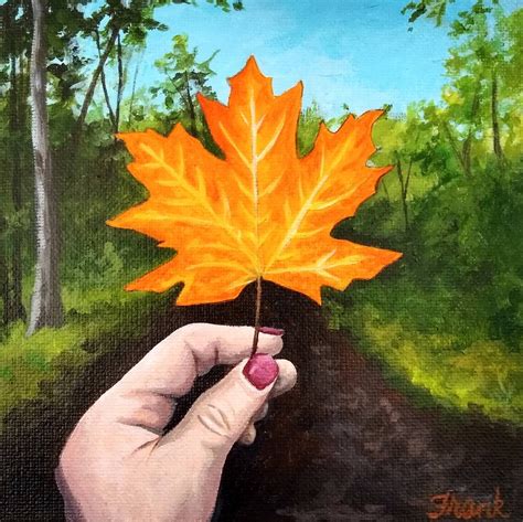 Original Acrylic Painting Fall Leaf Maple Leaf Painting Fall | Etsy