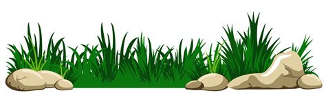 Cartoon Grass with Rocks - Transparent PNG Clipart