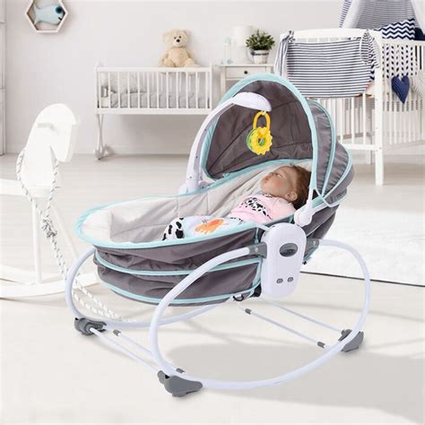 Isabelle & Max™ 5 In 1 Portable Baby Rocking Bassinet Multi-Functional Crib W/ Canopy Music Toys ...