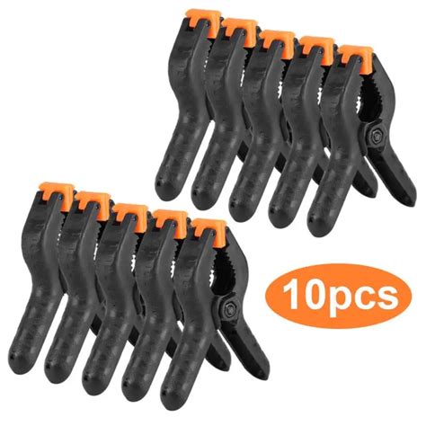 10Pcs/Set A Type Woodworking Spring Clamps Multifunctional Plastic Spring Clamps Clips DIY ...