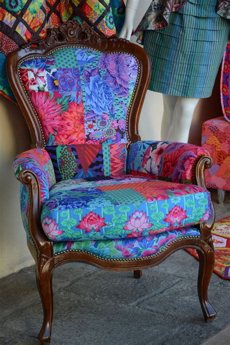 Kaffe Fassett Collective beautiful blues chair, Milan 2014 | Upholstered furniture, Furniture ...