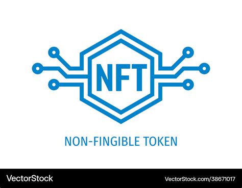 Nft icon non-fingible token concept logo design Vector Image