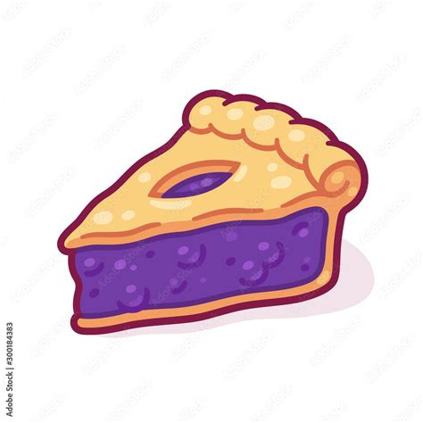 Cartoon blueberry pie slice Stock Vector | Adobe Stock