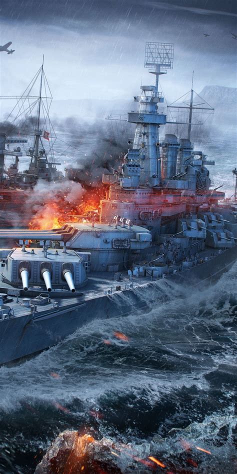 Download 1080x2160 wallpaper Video game, warships, ships, World of ...