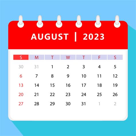 August 2023 calendar template. Vector design. 15119080 Vector Art at ...