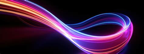 Premium AI Image | 3d render Abstract neon wallpaper Glowing dynamic lines over black background ...