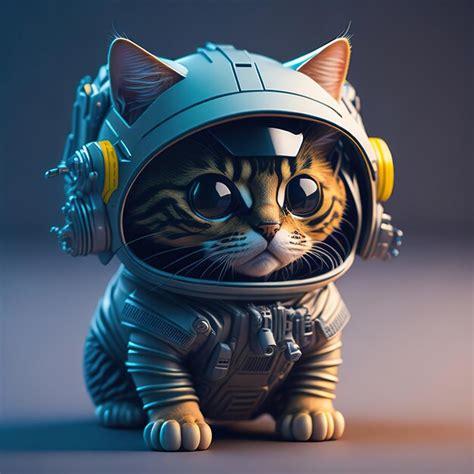 Premium AI Image | A cat figure with a helmet and a helmet that says'astronaut'on it