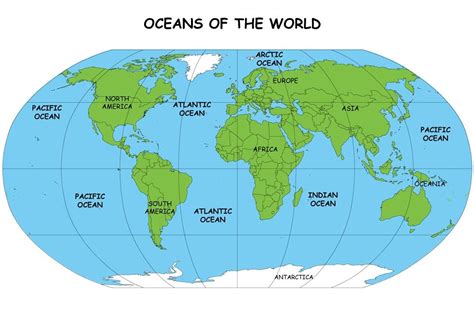 All about Oceans of the World Fun Earth Science Facts for Kids - a Map ... | Oceans of the world ...