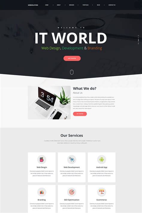 Web Solution - IT Company Landing Page Template https://presentwebsite.com/landing-page ...