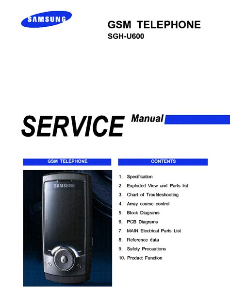 SAMSUNG SGH-U600 Service Manual download, schematics, eeprom, repair info for electronics experts