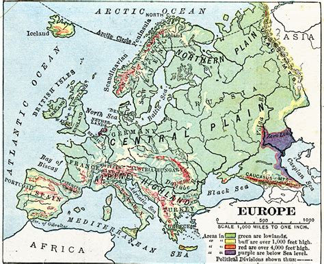 Land Elevations of Europe