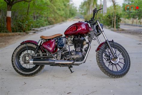 Modified Royal Enfield Bullet 350 Bobber ‘Torpedo’ by PMS Moto