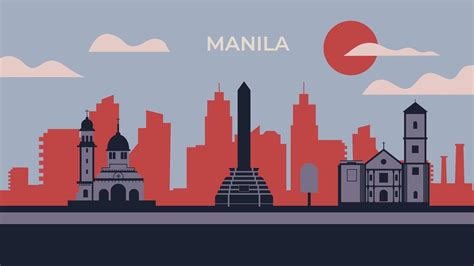 Manila city skyline 15311791 Vector Art at Vecteezy