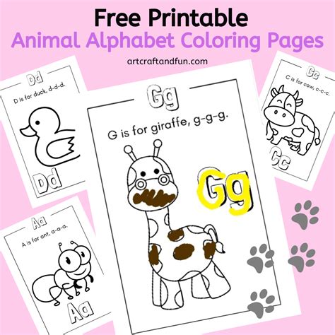 Free Printable Animal Alphabet Coloring Pages