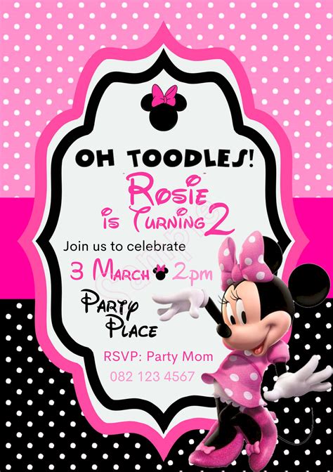 Animated Custom Birthday Invitation - Minnie Mouse - Tiny Shopper