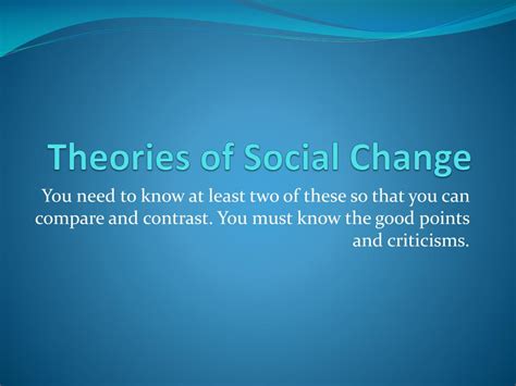 PPT - Theories of Social Change PowerPoint Presentation, free download ...