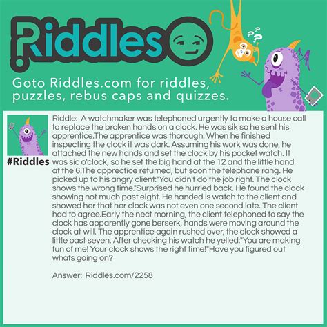 The Wondrous Clock... Riddle And Answer - Riddles.com