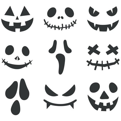 Jack-o-lantern Faces Halloween Mini SVG Bundle