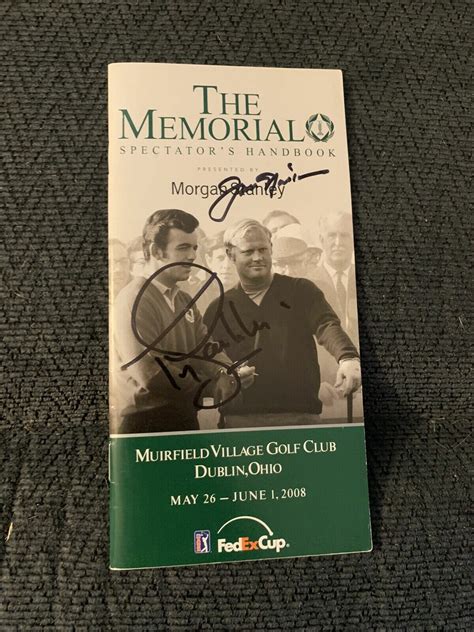 Tony Jacklin & Jack Nicklaus Signed Pamphlet Guide Golf Memorial Tournament Opens in a new ...