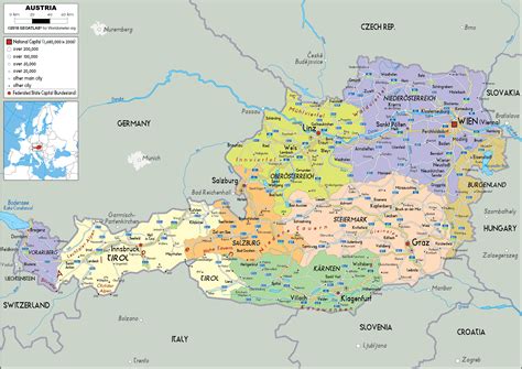 Austria Map (Political) - Worldometer