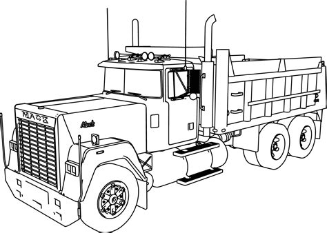 Truck Coloring Pages Mack Dumper Truck Coloring Page Wecoloringpage - entitlementtrap.com