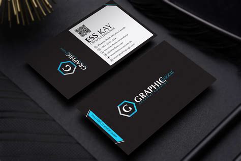 Free Modern Black Business Card Template DesignGraphic Google – Tasty ...