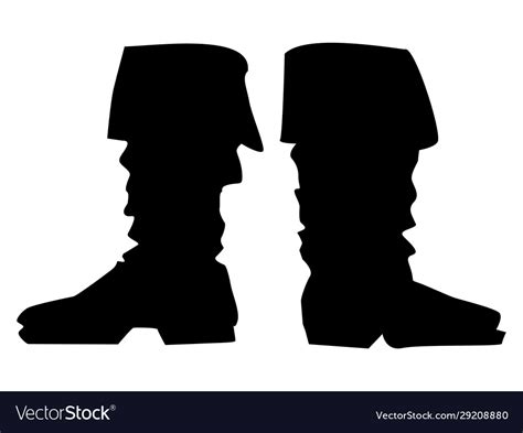 Silhouette pair vintage boots Royalty Free Vector Image